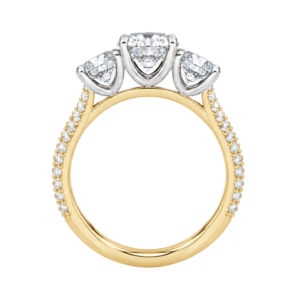 Trinity - Round - Yellow/White Tone - Pavé