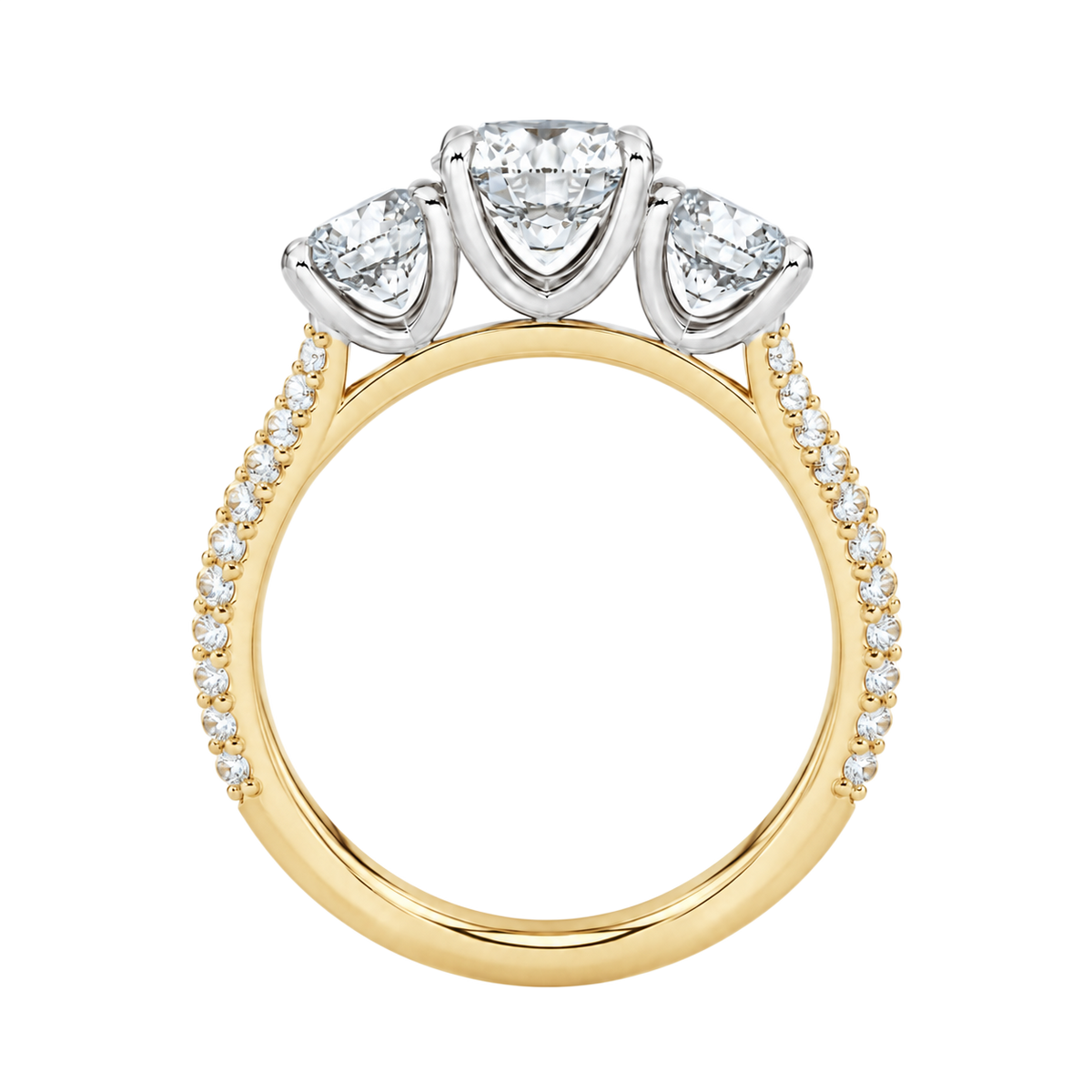 Trinity - Round - Yellow/White Tone - Pavé