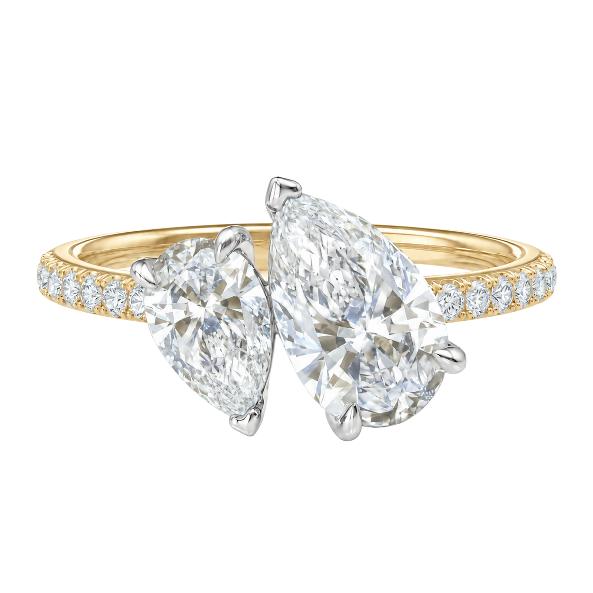 Duo - Pear - Yellow/White Tone - Pavé
