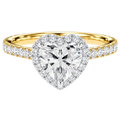Cordelia - Heart - Yellow / White Tone - Pavé