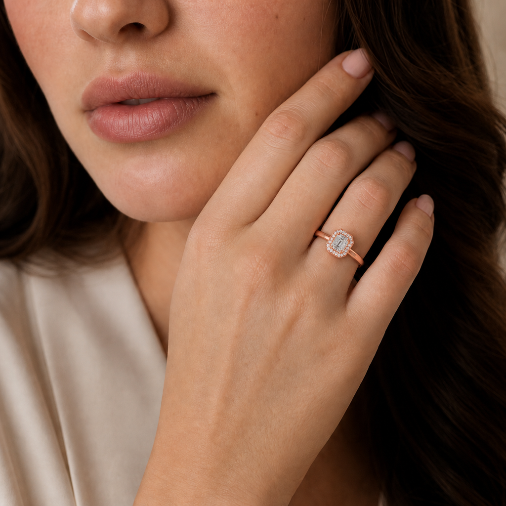 Deneuve - Asscher - Rose Gold - Plain