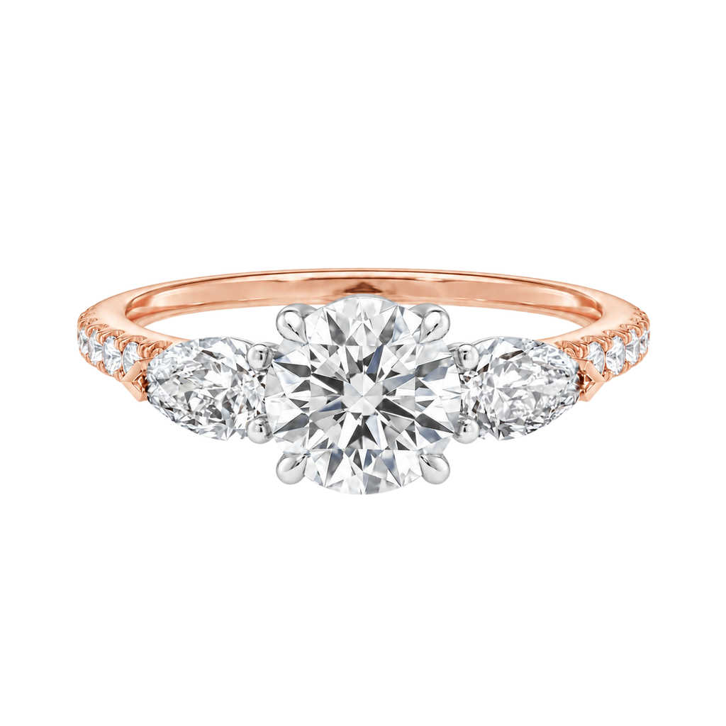 Halcyon - Round - Rose/White Tone - Pavé