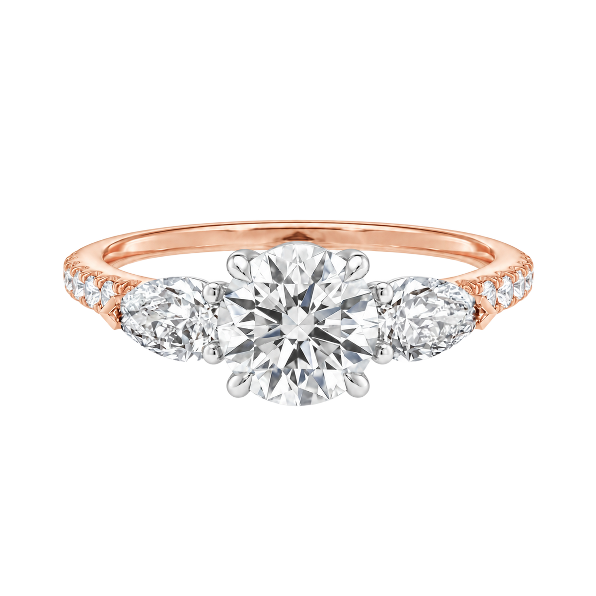 Halcyon - Round - Rose/White Tone - Pavé