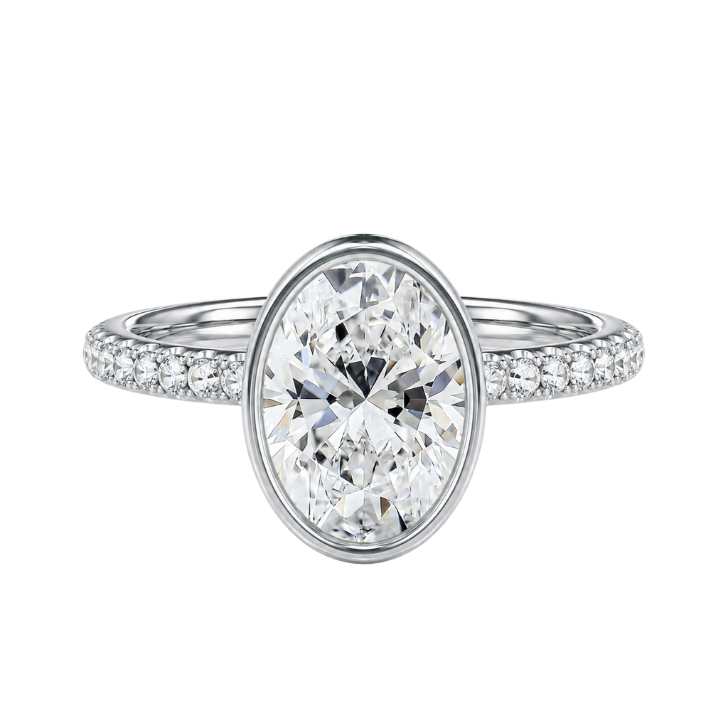 Bailey - Oval - Platinum - Pavé