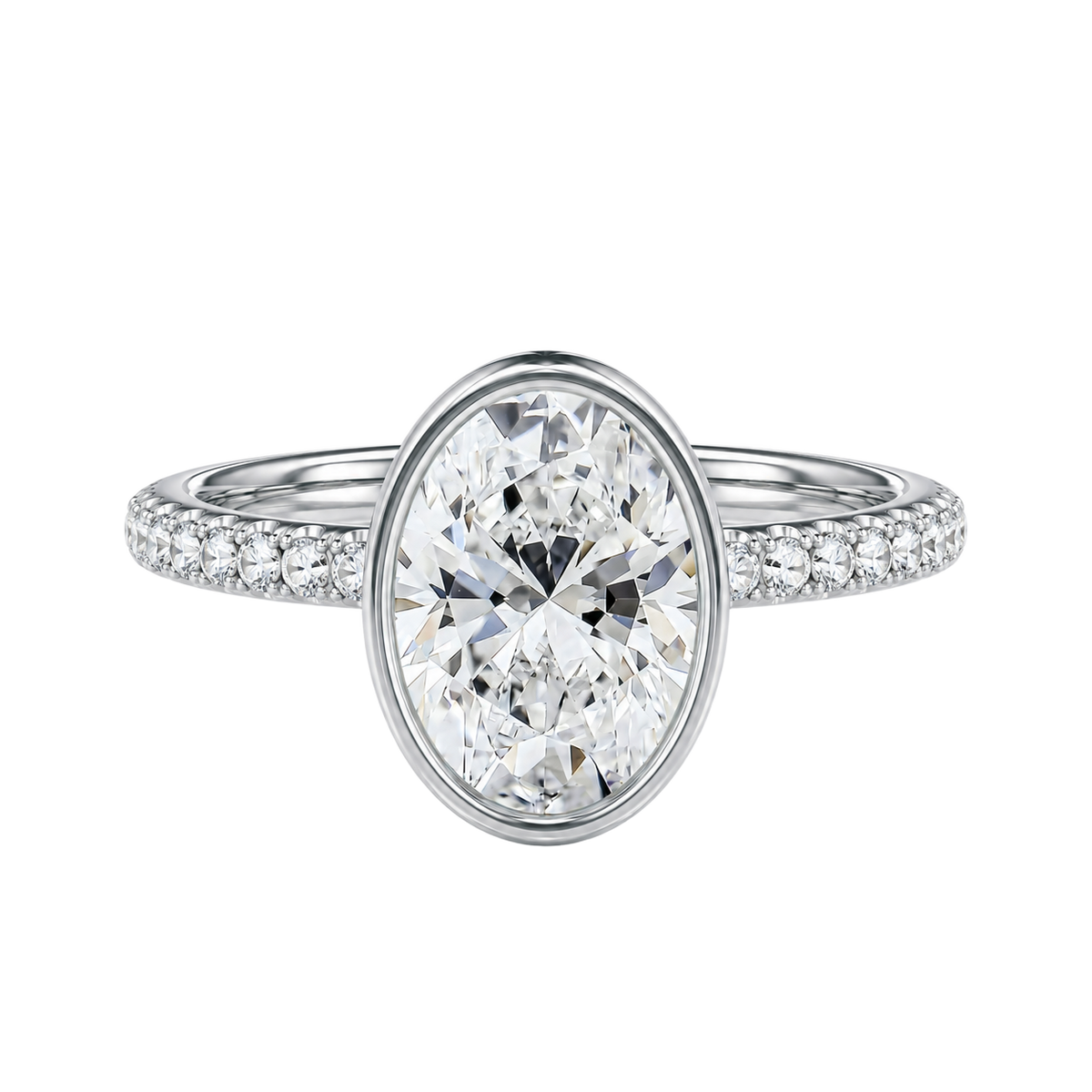 Bailey - Oval - Platinum - Pavé