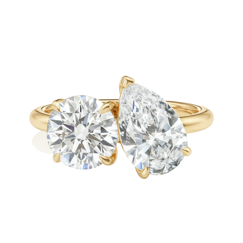 Duo - Round - Yellow Gold - Plain