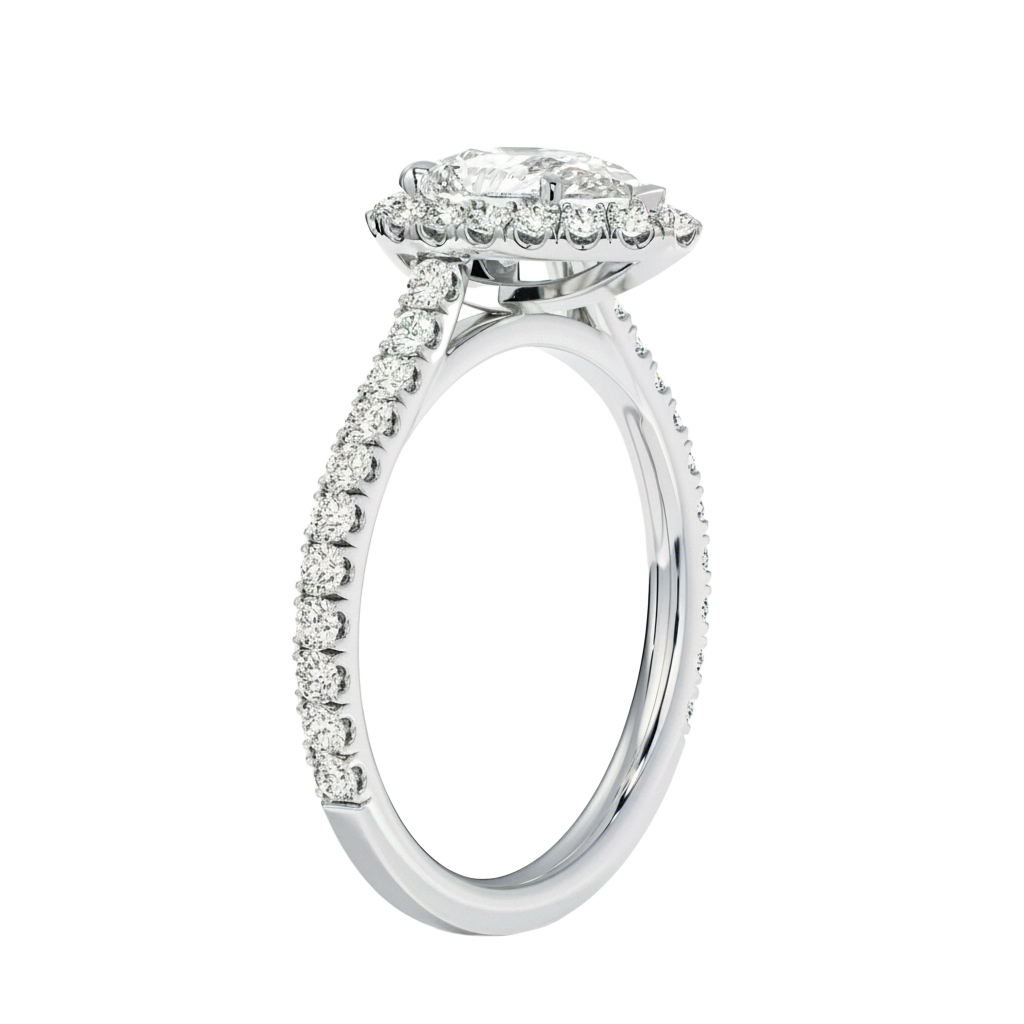 Cordelia - Pear - Platinum - Pavé