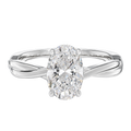 Wreath - Oval - White Gold - Plain