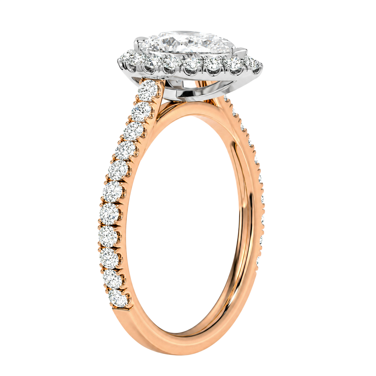 Cordelia - Pear - Rose / White Tone - Pavé