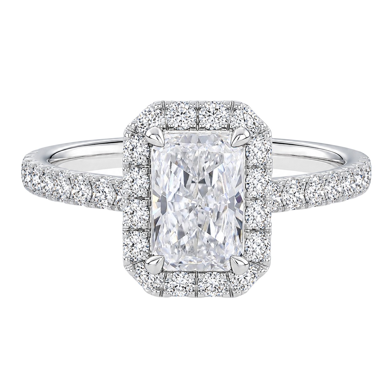 Cordelia - Radiant - White Gold - Pavé