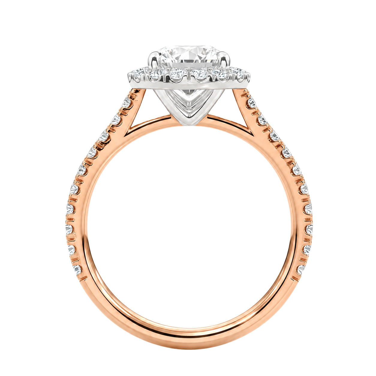 Cordelia - Heart - Rose / White Tone - Pavé