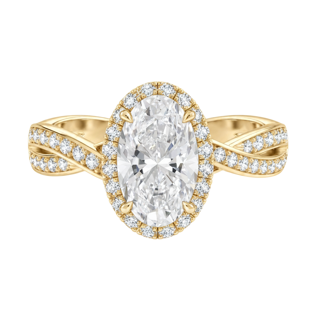 Braid - Oval - Yellow Gold - Channel