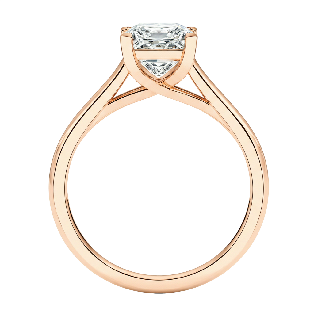 Basilica - Asscher - Rose Gold - Plain