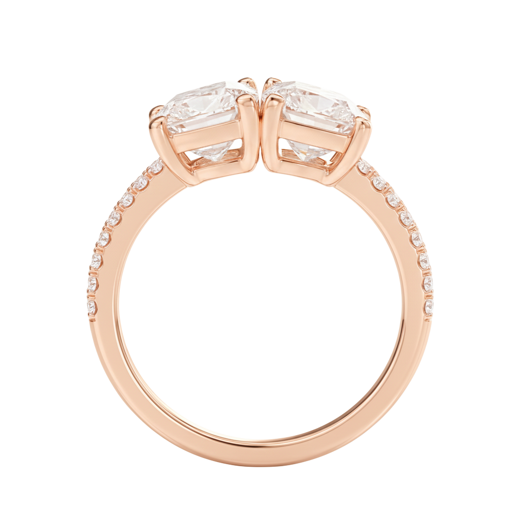 Duo - Princess - Rose Gold - Pavé