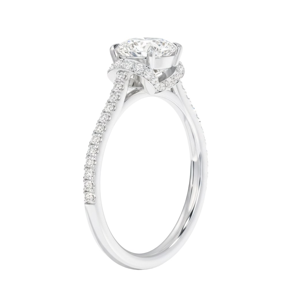 Ellipse - Round - White Gold - Pavé