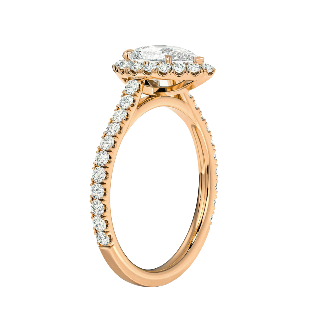 Cordelia - Pear - Rose Gold - Pavé
