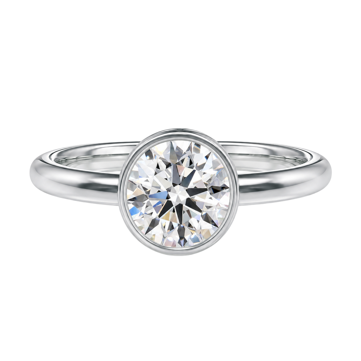 Bailey - Round - White Gold - Plain