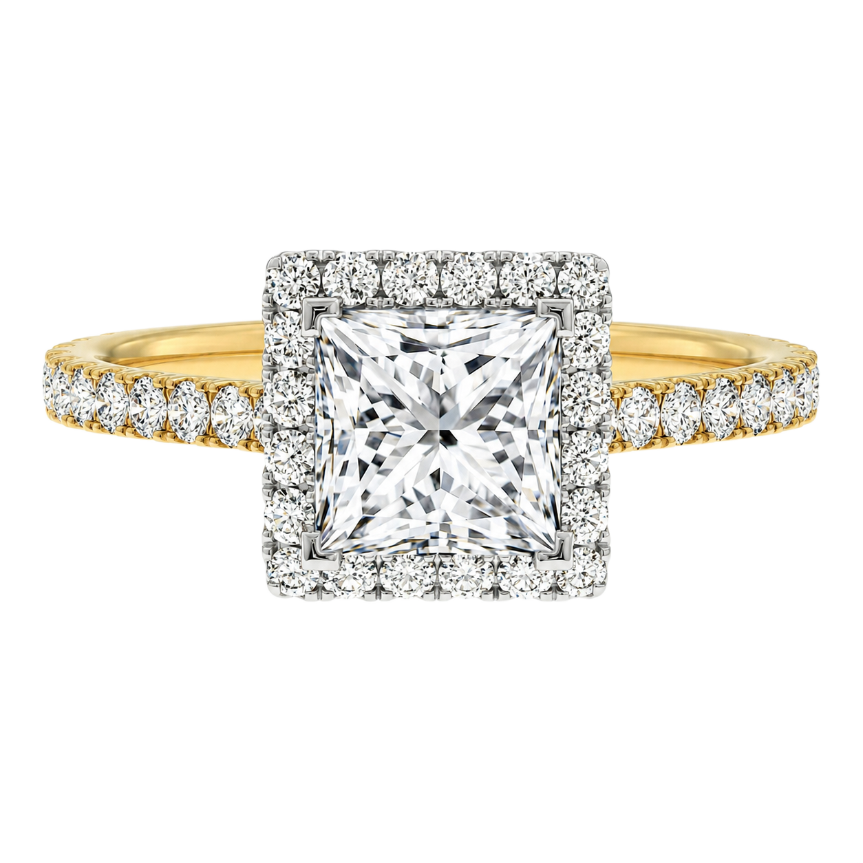 Cordelia - Princess - Yellow / White Tone - Pavé