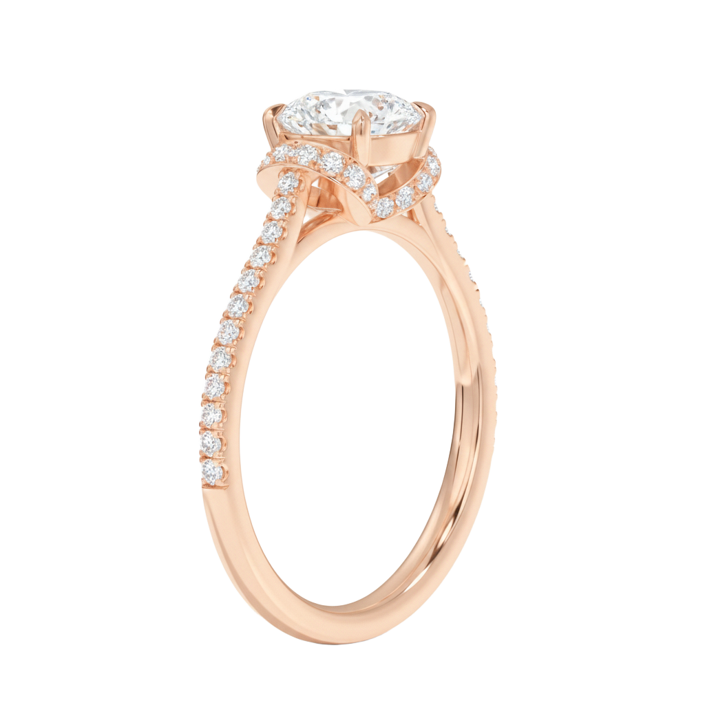 Ellipse - Round - Rose Gold - Pavé