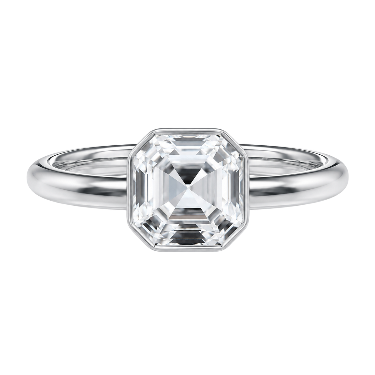 Bailey - Asscher - White Gold - Plain