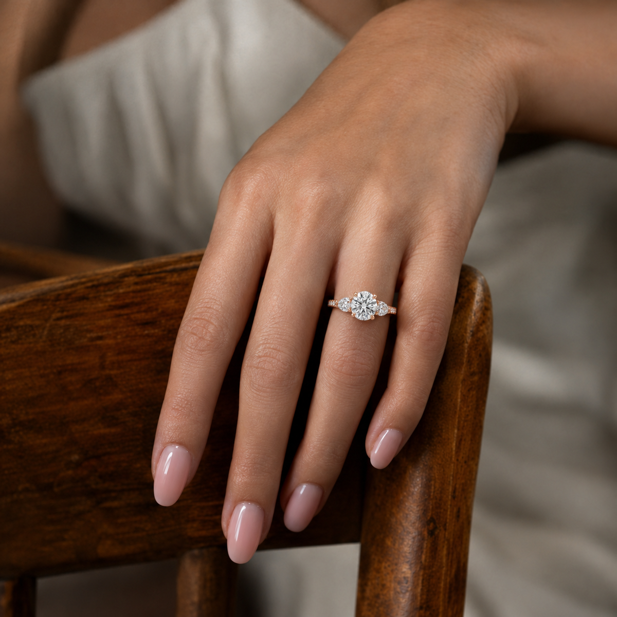 Halcyon - Round - Rose Gold - Pavé