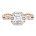 Braid - Asscher - Rose Gold - Pavé