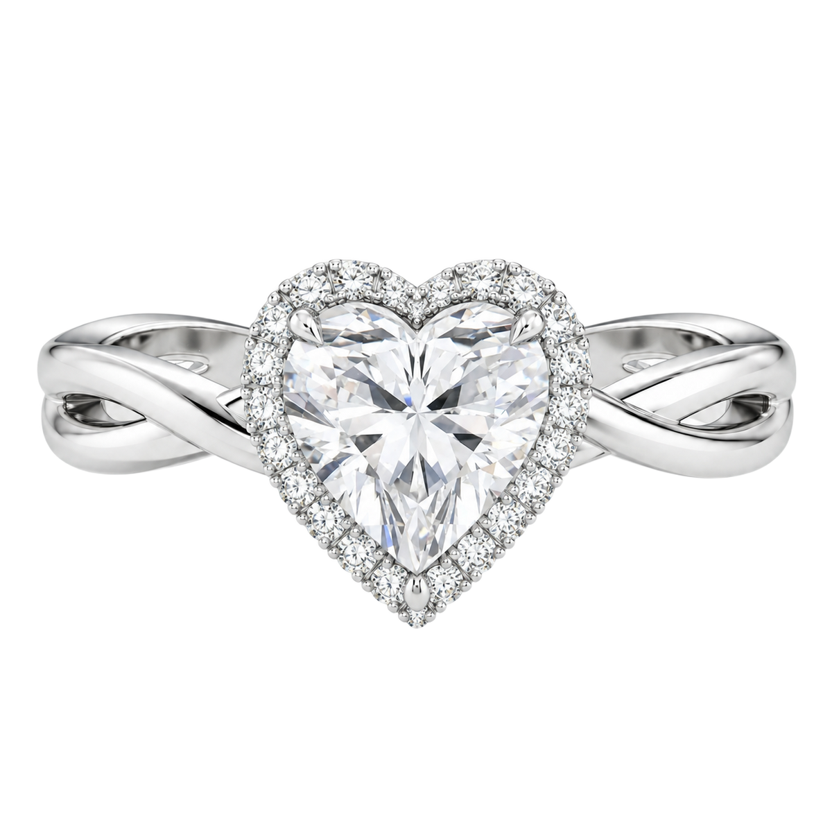 Braid - Heart - Platinum - Plain