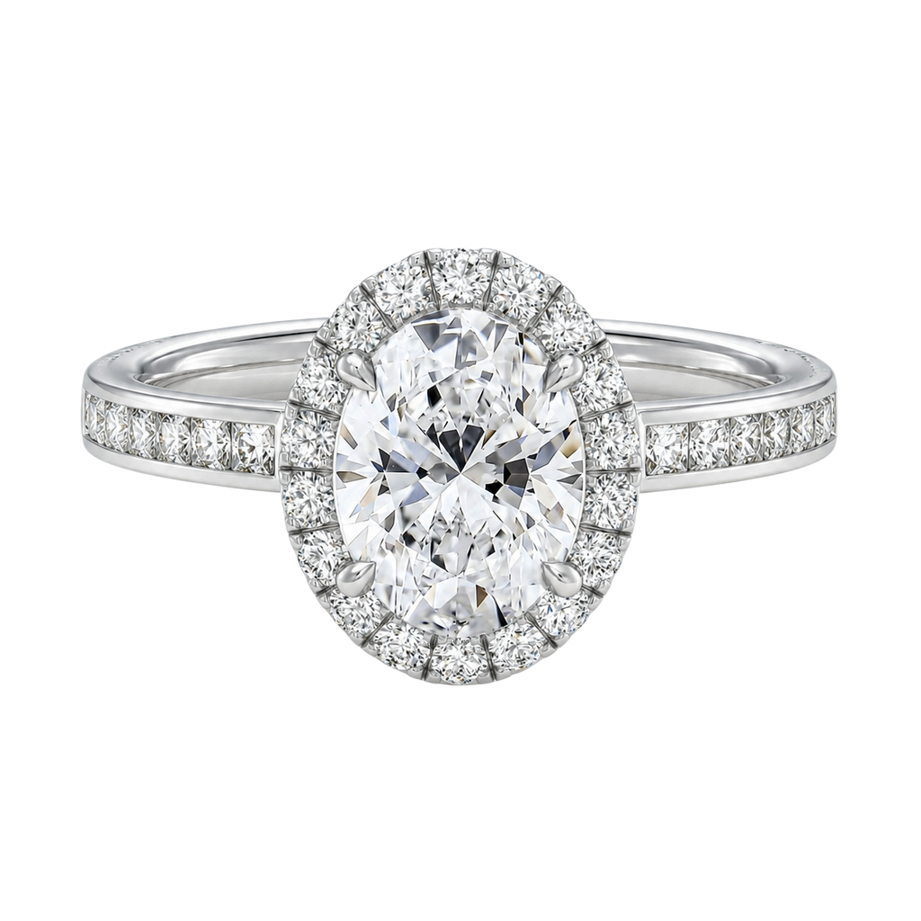 Cordelia - Oval - White Gold - Channel