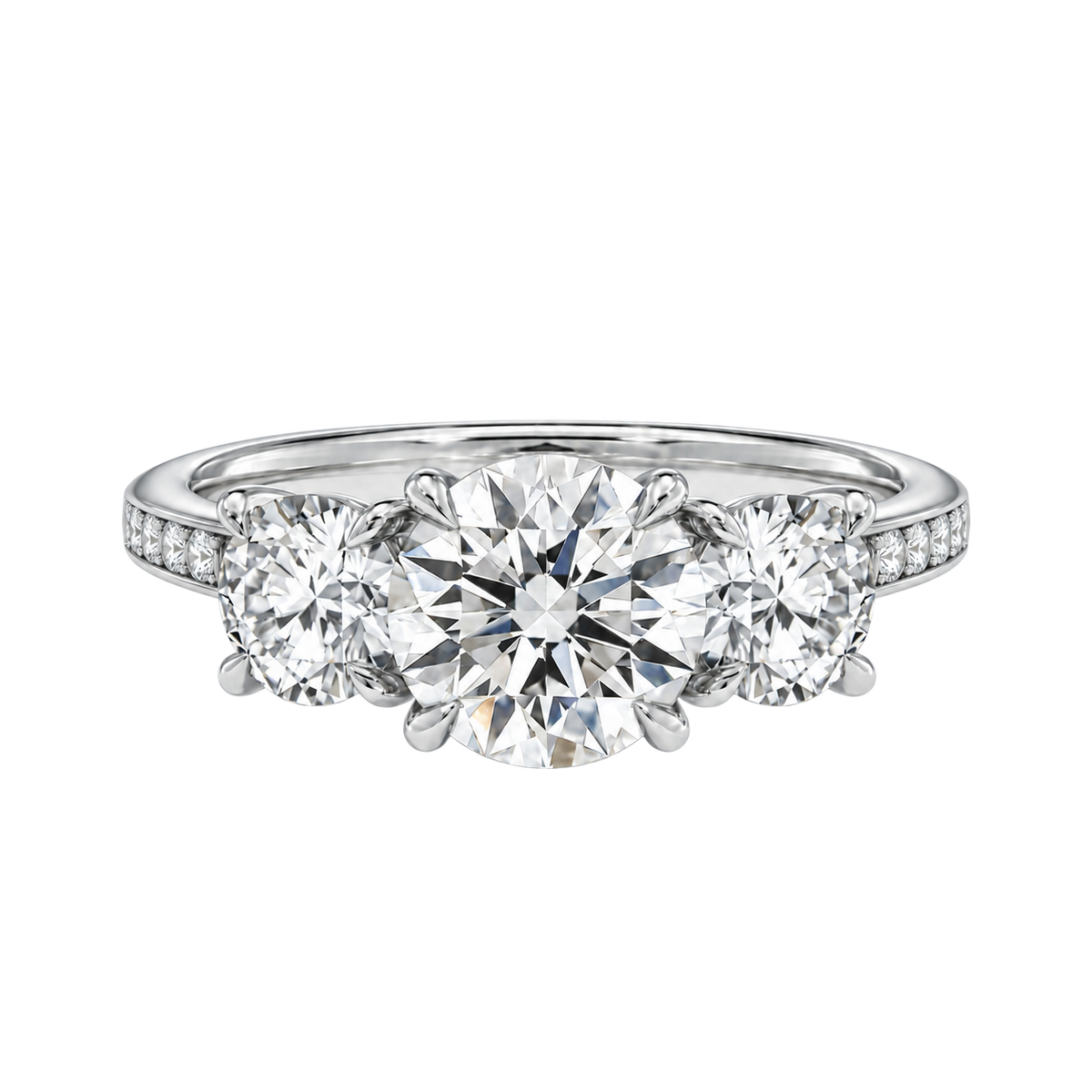 Elysium - Round - White Gold - Channel