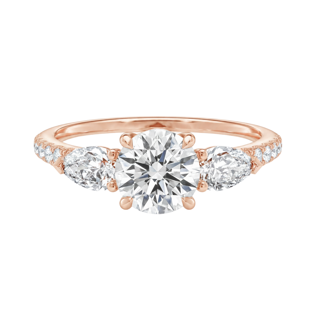 Halcyon - Round - Rose Gold - Pavé