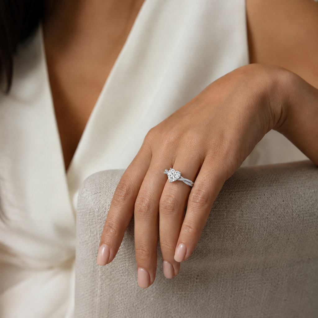 Wreath - Heart - White Gold - Plain