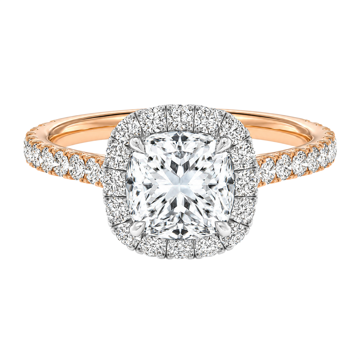 Cordelia - Cushion - Rose / White Tone - Pavé