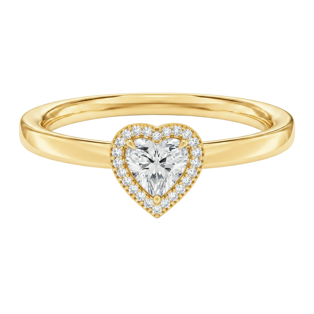 Deneuve - Heart - Yellow Gold - Plain