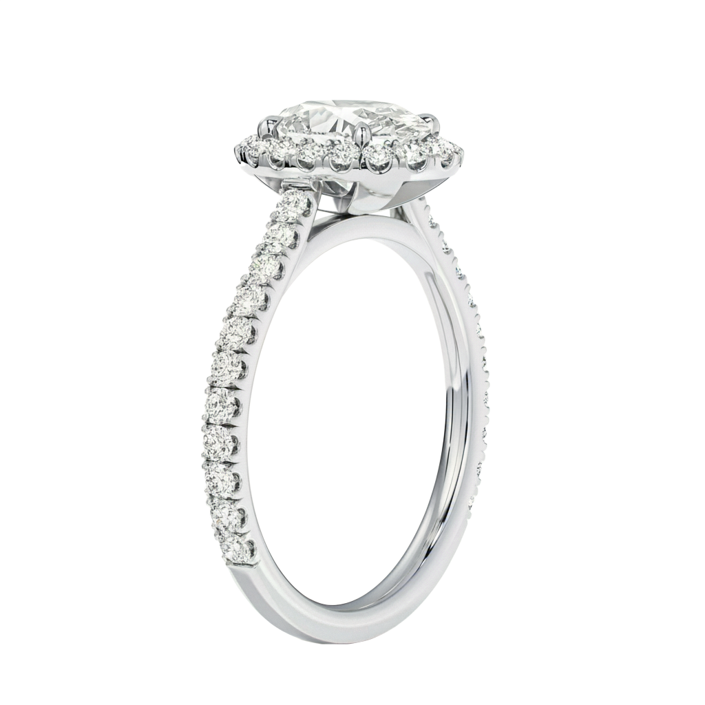 Cordelia - Oval - White Gold - Pavé