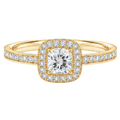 Deneuve - Cushion - Yellow Gold - Channel