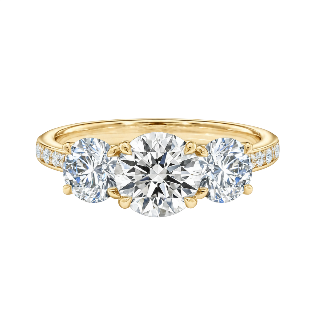 Trinity - Round - Yellow Gold - Channel