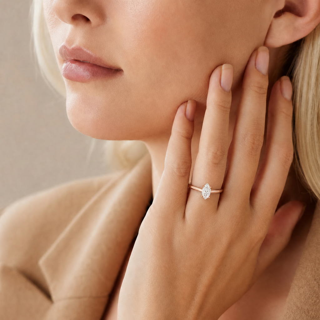 Basilica - Marquise - Rose Gold - Plain
