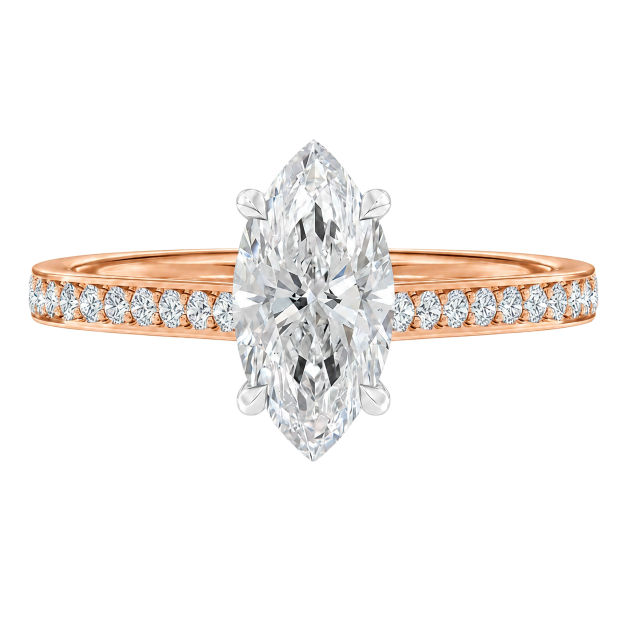 Basilica - Marquise - Rose/White Tone - Pavé