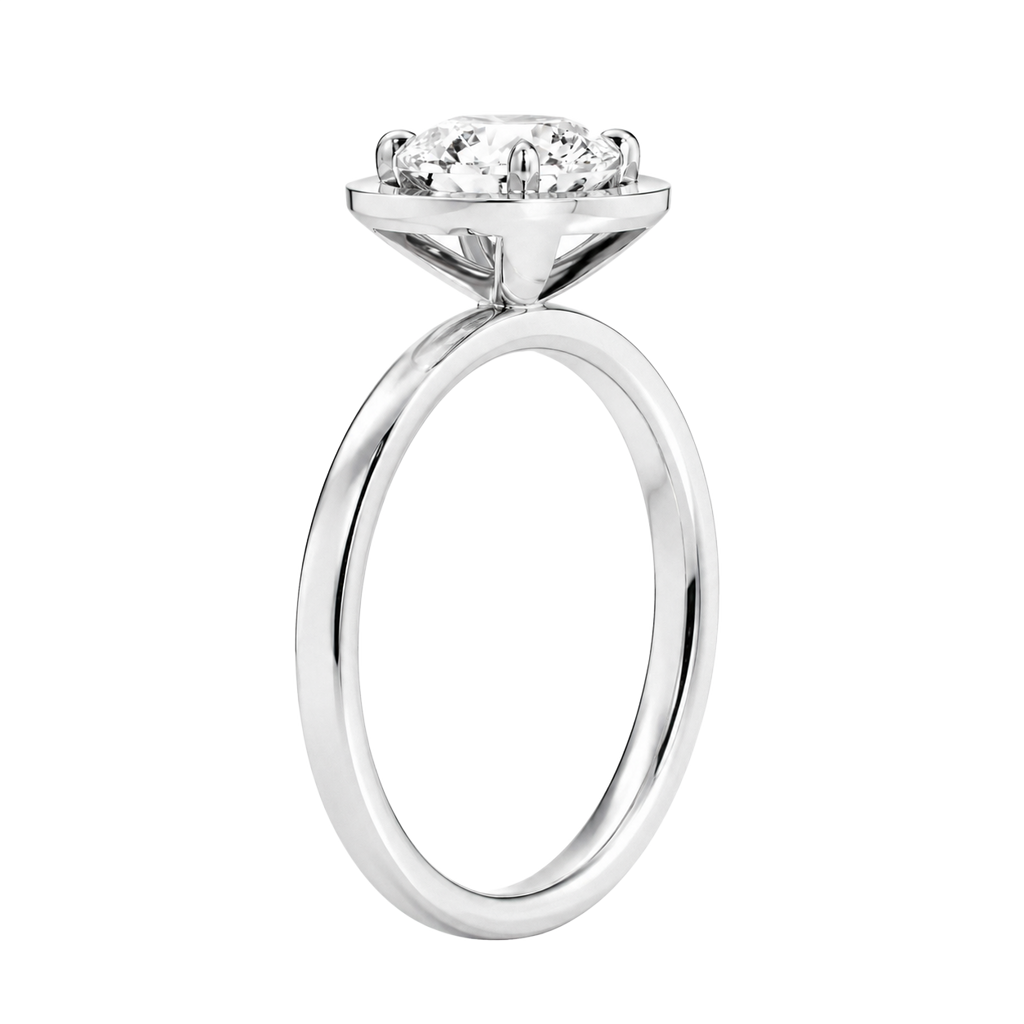 Deneuve - Asscher - White Gold - Plain