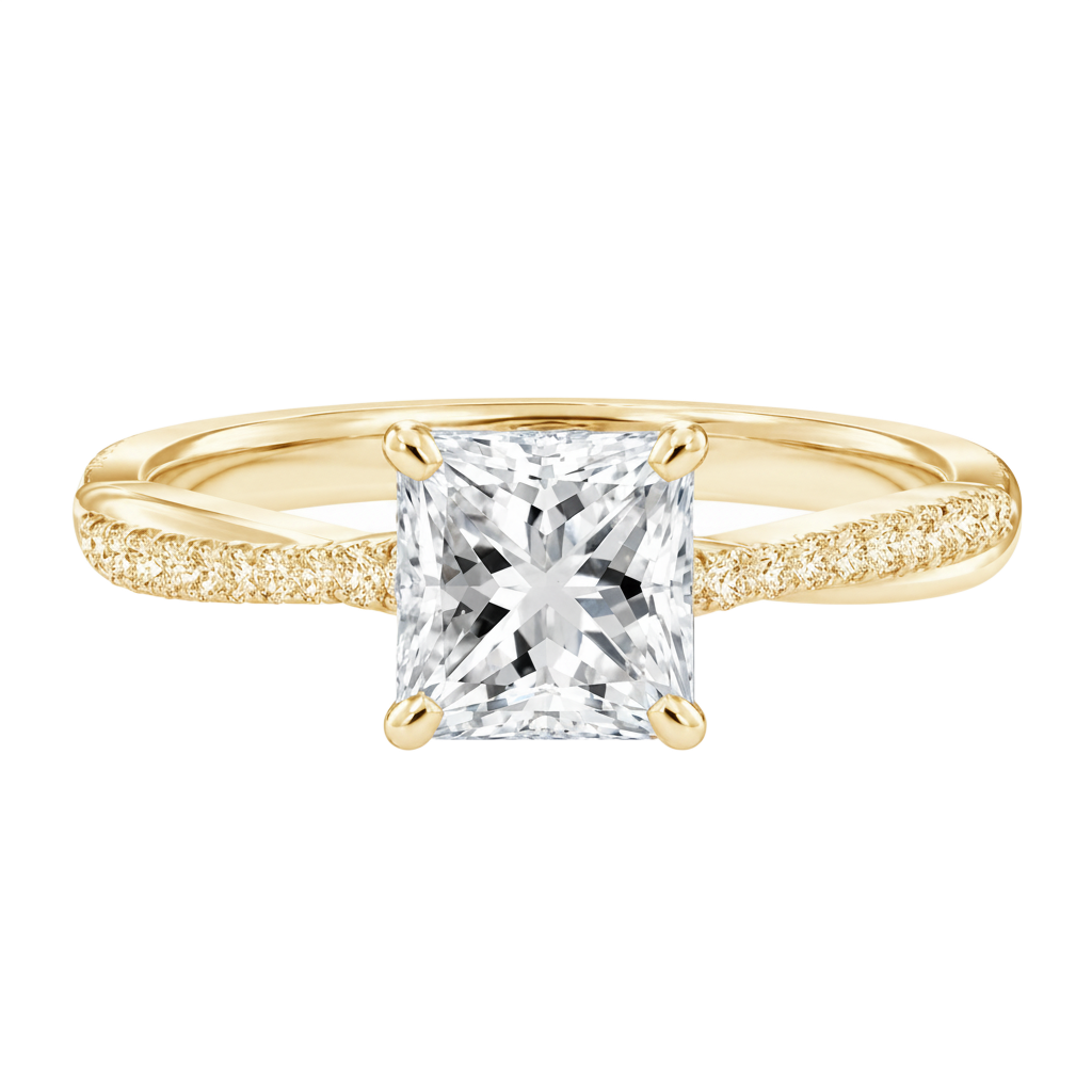Wreath - Princess - Yellow Gold - Pavé