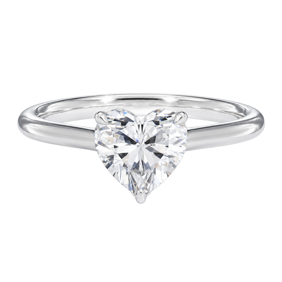 Talia - Heart - Platinum - Plain