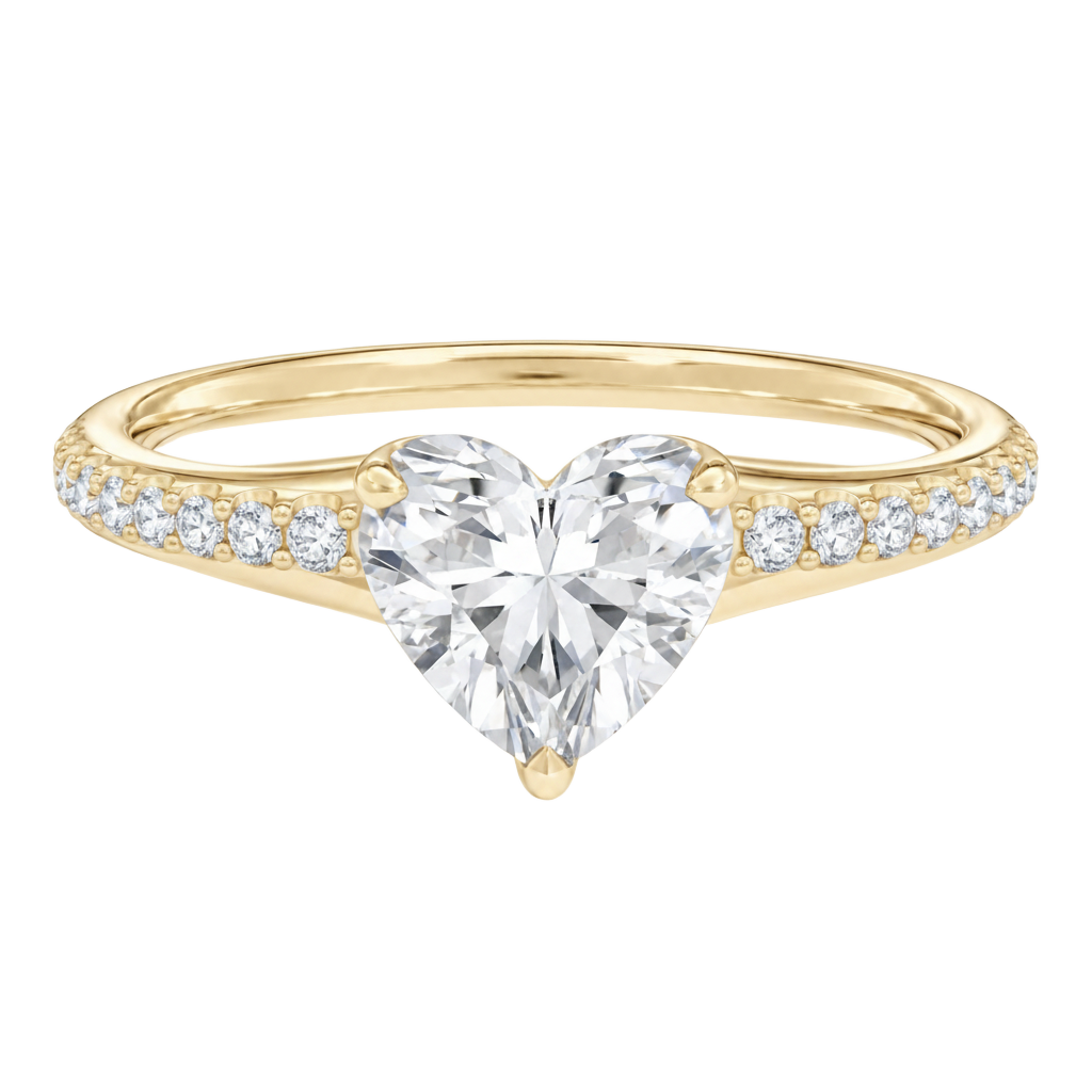 Lumiere - Heart - Yellow Gold - Pavé