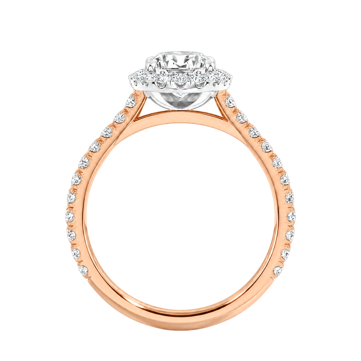 Cordelia - Emerald - Rose / White Tone - Pavé