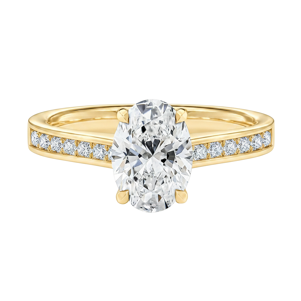 Basilica - Oval - Yellow Gold - Channel