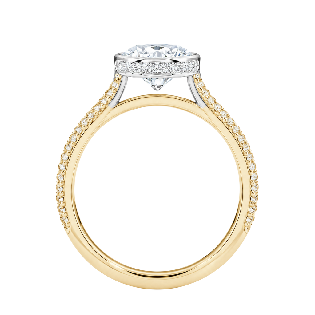 Solenne - Heart - Yellow/White Tone - Pavé