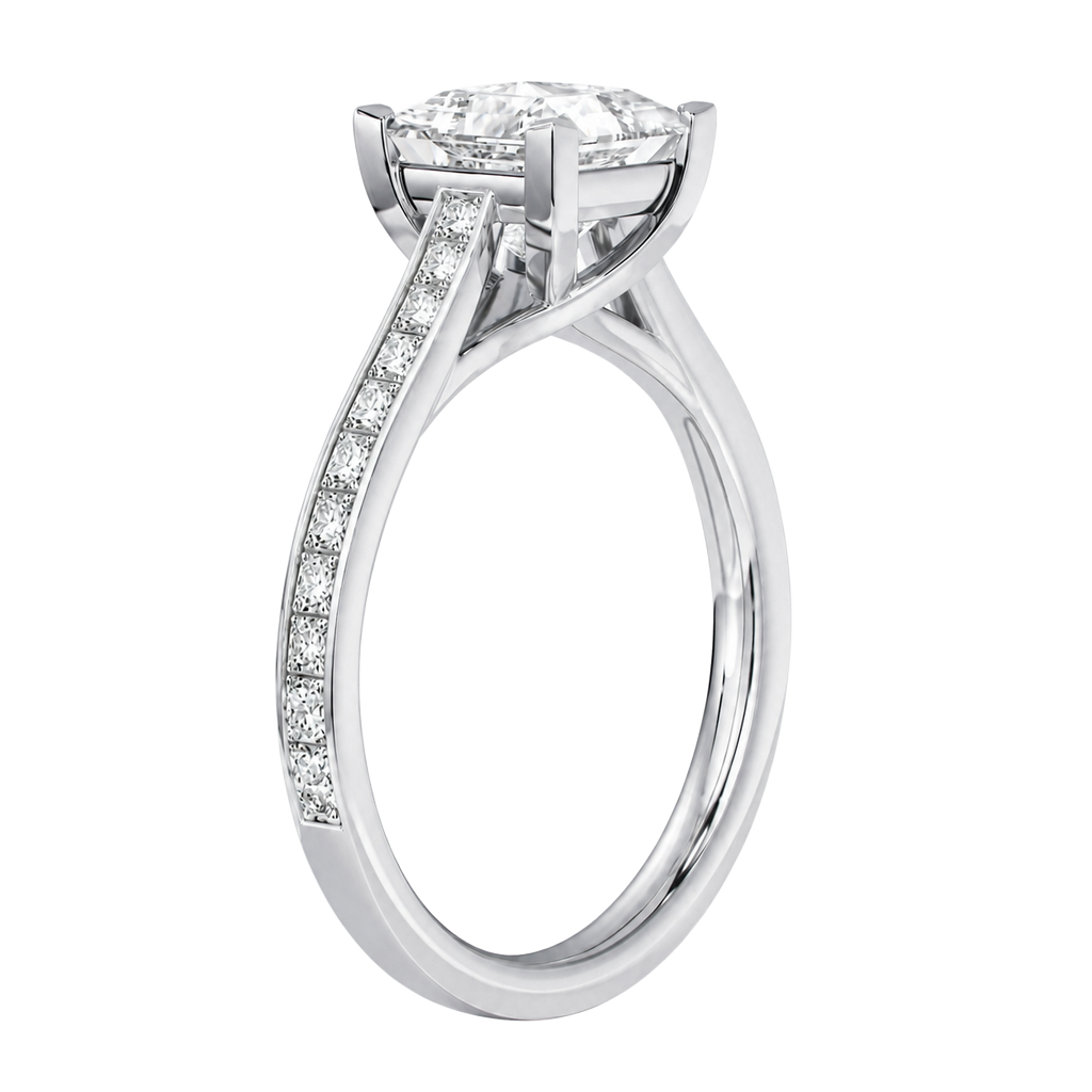 Basilica - Asscher - White Gold - Channel