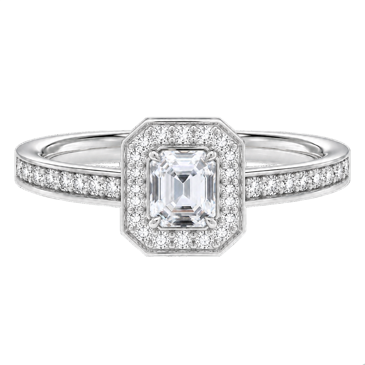 Deneuve - Asscher - White Gold - Channel