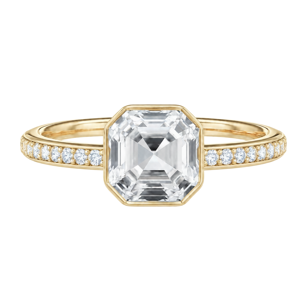 Bailey - Asscher - Yellow Gold - Channel