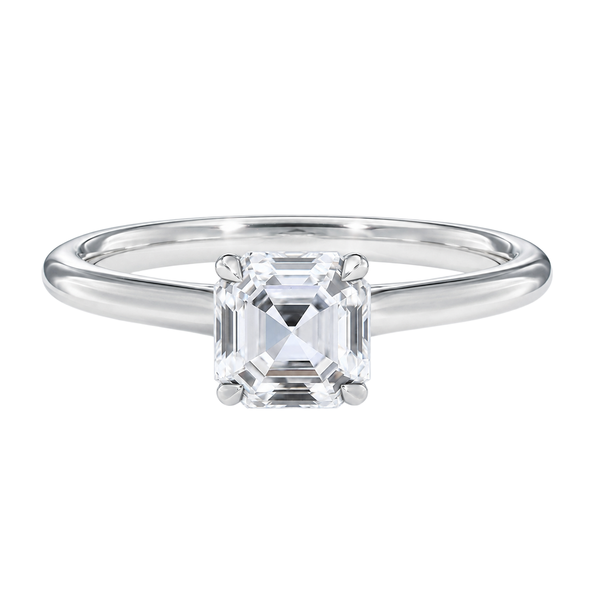Talia - Asscher - White Gold - Plain