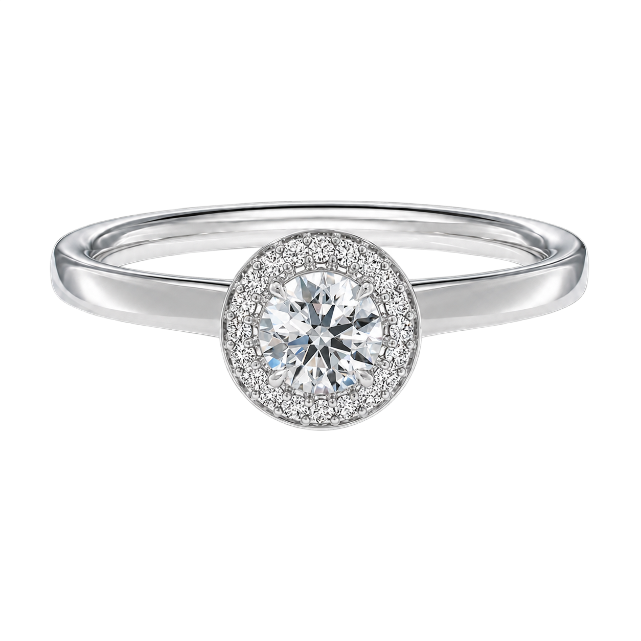 Deneuve - Round - White Gold - Plain
